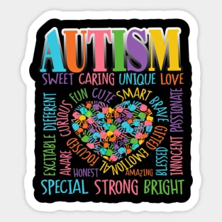 Autism T-ShirtAutism Heart Autism Awareness Puzzle Description T Shirt Sticker